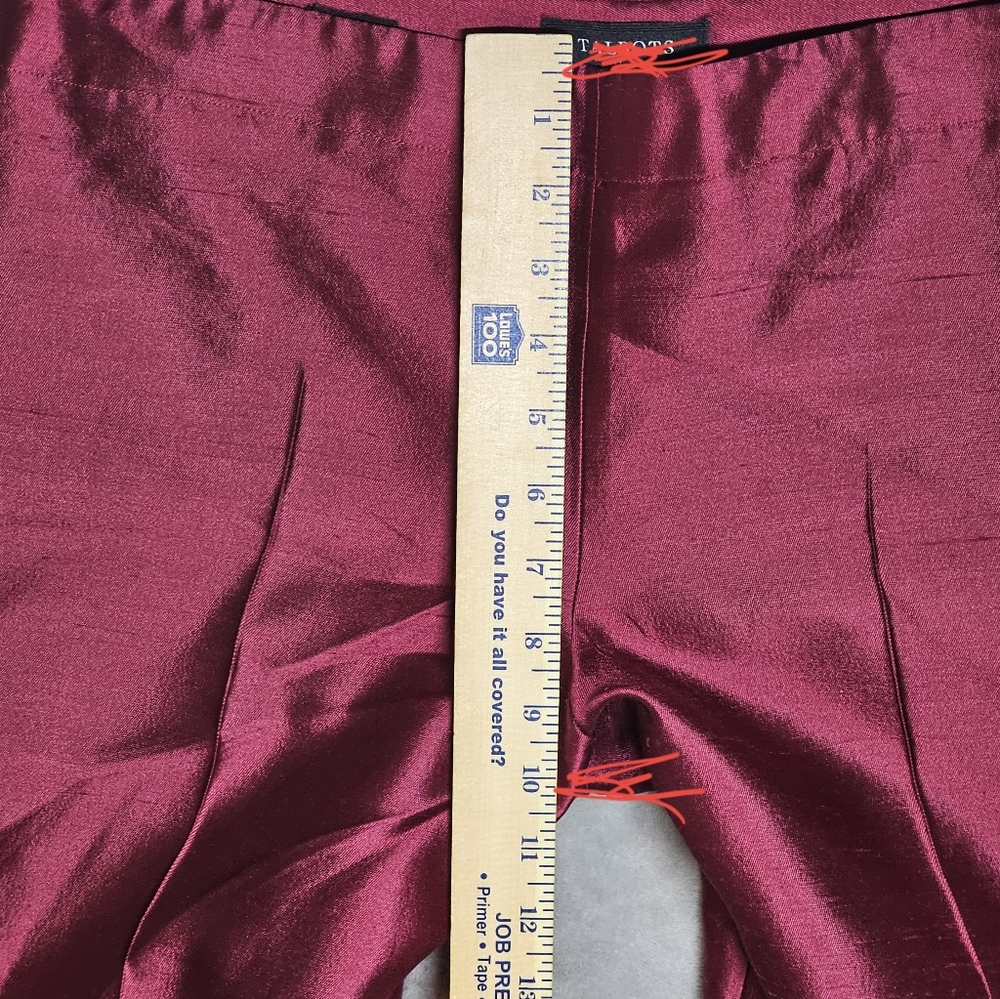 Talbots Women's Lightweight Red Dress Pants 12P Hidden‎ Zipper NWT. - Picture 5 of 15